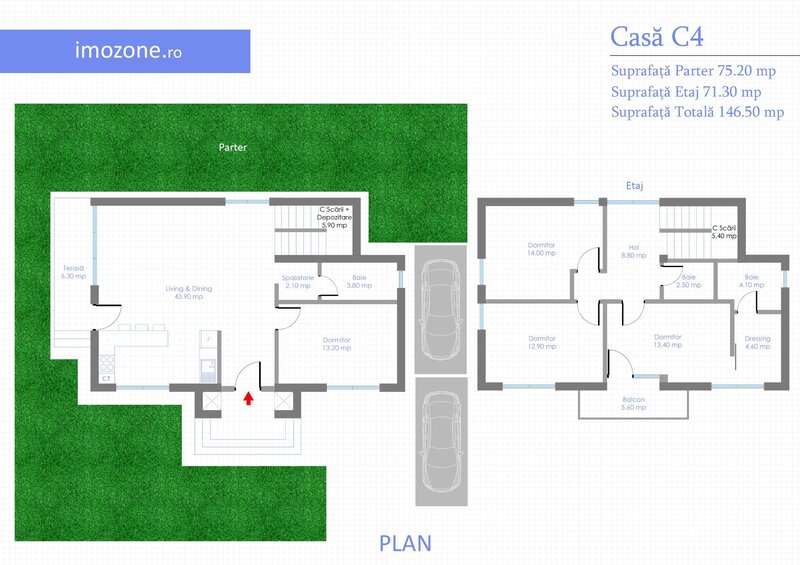 Otopeni, casa individuala, 5 camere, 2 parcari, mutare imediata, comision 0%